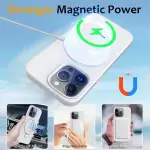 MagSafe Étui de téléphone en silicone liquide magnétique avec support d'anneau